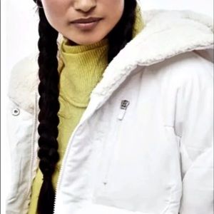 Free people women XS winter jacket puffer lined hooted